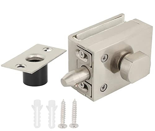 1set Glastürriegel, Glastürschloss Aus Messing + Zinklegierung, 8–12 Mm, Einstellbare Dicke, Glasbodenriegel, Riegel, Bodenschloss Für Badezimmer, Toilette, Geschäft, Büro, Glastüren
