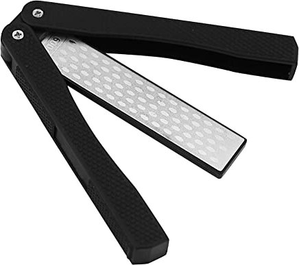 Tiardey Aiguiseur de Couteaux,Pierre à aiguiser diamantée de Poche Pliable Grain 400/600,Pierre à aiguiser Portable Double Face pour Camping,Cuisine,Jardin