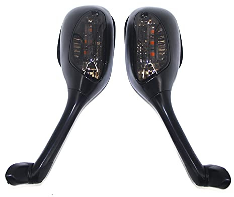 Motorcycle Rearview Mirrors Kompatibel Med Su-zuki GSXR 600 750 1000 GSXR600 GSXR 750 2006-2010 K6 K7 K8 Motorcykel Backview Speglar LED Vänd Signalljustillbehör (Color : Smoke)