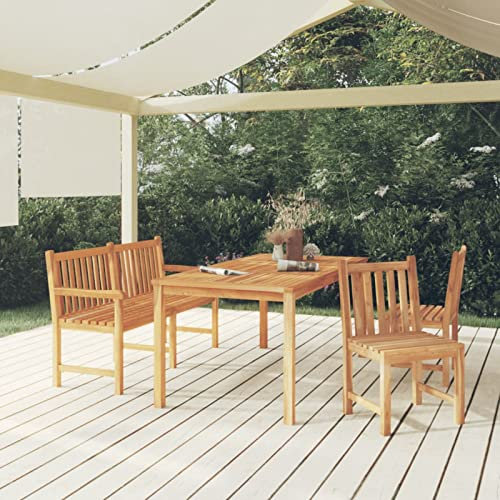 Tidyard 4 delar. Matgrupp trädgård med bänk, ölträdgårdsset, terrassmöbelset för 4 personer, trädgårdsset sittgrupp, trädgårdsset i massivt trä teak