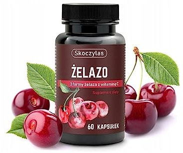 Skoczylas - Eisen -Eisen mit Vitamin C -1 Kapsel 2 mal täglich - 60 Kapsel - gilt für 30 Tage - für Frauen - für Männer - Nahrungsergänzungsmittel