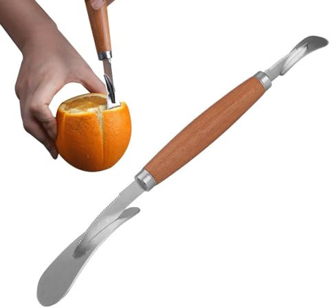 NEFLUM Taglierina per sezioni di Pompelmo - Aprifrutta Curvo in Acciaio Inossidabile,Coltelli per Pompelmo a Doppia estremità da 11,8 Pollici, Strumento per Aprire la Frutta Curvo, Lavabile