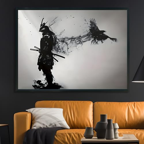 KAIDAARTLH Samurai Giapponese Quadro su Tela, Quadri Moderni Bushido Giapponese, Stampe su Tela, Quadri Moderni Soggiorno Camera da Letto, Frameless(A,2x30x40cm)