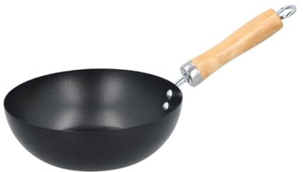Wok Padella da 20 cm antiaderente tradizionale wok per induzione, elettrico, gas, alogeno, tutti i piani cottura