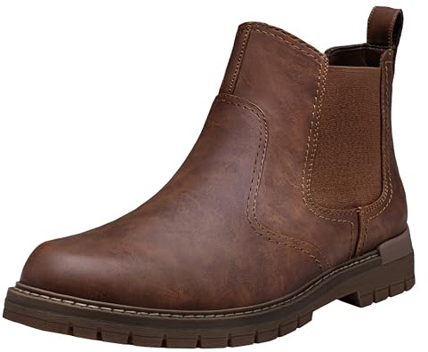 Jousen Chelsea Boots Men Lightweight Mens Boots Classic Slip On Boot Casual Boot for Men (AMY8120A brown 11)