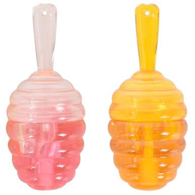 2 Piezas Brillo de Labios Transparente, Aceite Labial Miel, Aceite Labial Melocotón, Brillo de Labios Hidratante, Bálsamo para Labios Secos