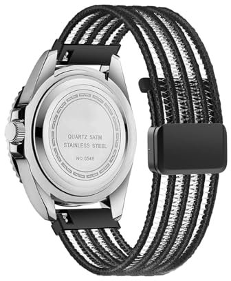 KMKJSH Magnetisch Armbänder für 20mm 22mm Armband, Atmungsaktiv Elastisches Stoff für Damen Herren Verstellbare Ausschnitt Sommer Sport Ersatzarmband Kompatibel mit 20mm 22mm Uhrenarmband (3,20mm)