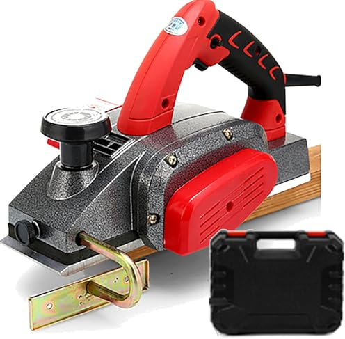 WOTZOV Pialla elettrica Portatile per la Lavorazione del Legno, Macchina da Tavolo per Il Taglio del Legno con profondità di Taglio 2 mm, Motore Interamente in Rame, Valigetta in Metallo