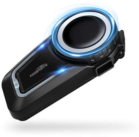 Fodsports FX7 Motorrad Headset V5.4, Bluetooth Mesh Intercom für bis zu 10 Motorräder, Dual-Chip für Audio-Multitasking, Intercom Motorrad mit CVC und ENC Geräuschunterdrückung, IP67 Wasserdicht