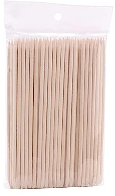 Vaguelly 200pcs Double-ended Manicure Pushers Wooden Nail Cleaning Sticks 15cm Cuticle Removal Tools for Home and Professional Nail Art Care