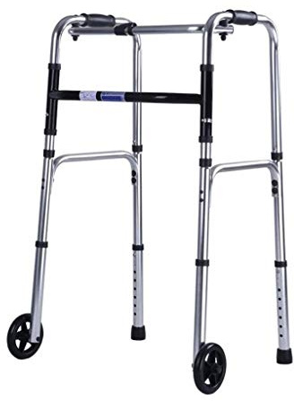 OWOHYG Andador con Ruedas para Adultos, Plegable, con 2 Ruedas, Ayuda para Caminar, Ligero, con Altura Ajustable, con reposabrazos para Adultos Mayores y bariátricos.