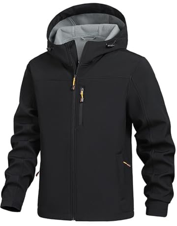 Generico Giubbino Uomo Autunno Giacca Invernale Leggero Antivento Con Cappuccio Cappotto Taglie Forti Leggera Lungo Pioggia Antipioggia Termica Estiva Militare Impermeabile Running Parka Nero XL