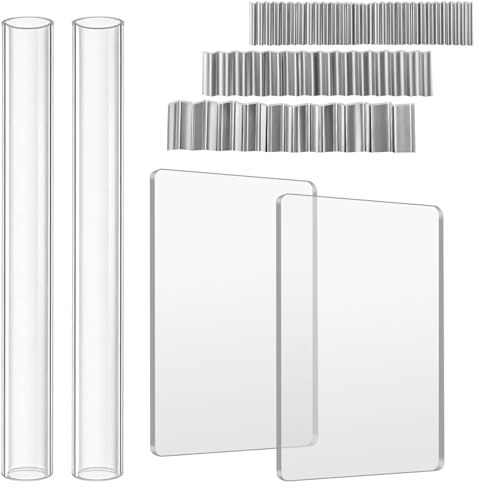 EEEKit Kit de 7 herramientas de arcilla polimérica, 2 rodillos acrílicos huecos y 2 tableros transparentes con 3 cortadores ondulados para proyectos de cerámica de bricolaje