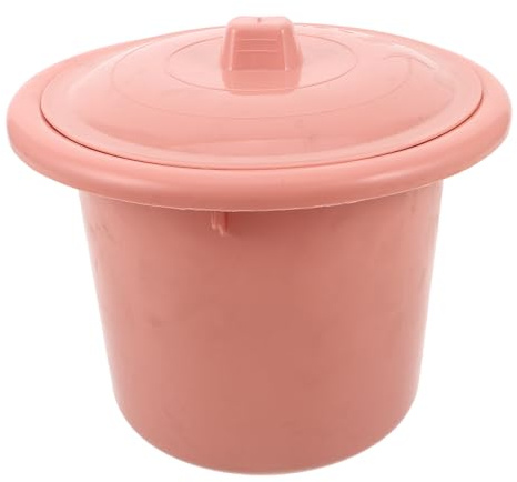 CALLARON Orinal Portátil de Plástico con Tapa para Adultos, Bacinilla Unisex Rosa de Gran Capacidad para Cuidado Domiciliario, Uso Nocturno y Baño de Emergencia en Casa, Reutilizable