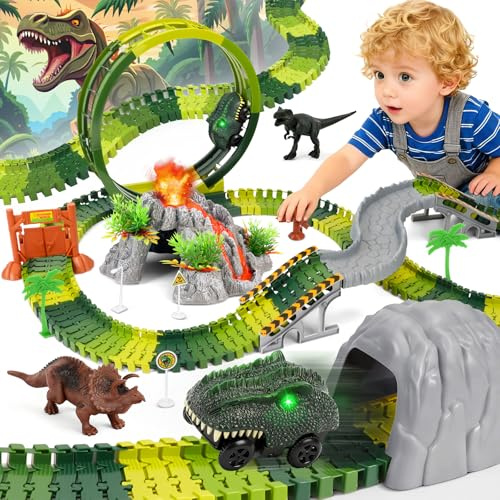 JONRRYIN Bilbana för barn (dinosaurier)