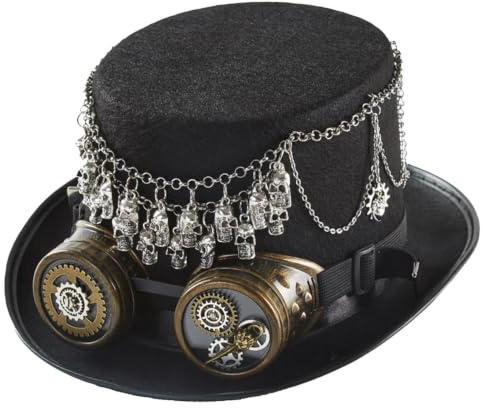 Steampunk Cylinderhatt Justerbar Rekvisita Skalle Huvudbonad | Halloween Kostym Steampunk Cylinderhatt För Scenfotografering Karnevaler Och Maskerader Entusiaster