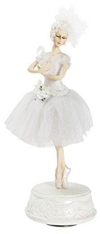 Way Home Store Carillon Ballerina Danza Classica - Ballerina con tutù Bianco - Altezza 30 cm