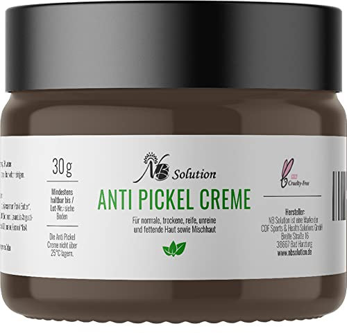 Anti Pickel Creme - Akne Creme - 100% Naturkosmetik - Pickelcreme Gesicht - Für Jeden Hauttypen Geeignet - Creme Gegen Unreine Haut - Zur Reduktion Von Pickeln und Mitesser - Antipickelcreme