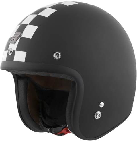 Bogotto V541 Scacco Jethjälm, schwarz matt/weiß, S