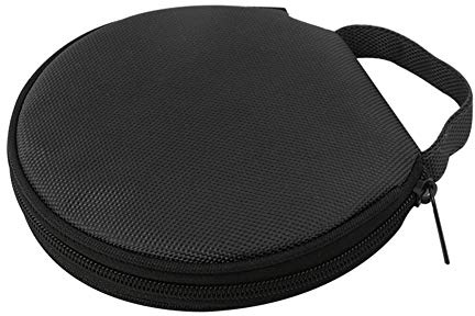 Sac De Rangement pour CD, Couleur Unie Ronde en Tissu Oxford, Voiture, 20 Disques, Sac De Rangement pour CD, Pochette à Glissière Noir Taille Unique
