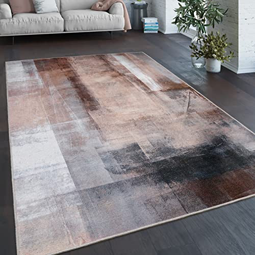 Paco Home Waschbarer Teppich Wohnzimmer Schlafzimmer Vintage Muster Flachgewebe Modern Abstrakt Farbverlauf, Grösse:140x200 cm, Farbe:Bunt 3
