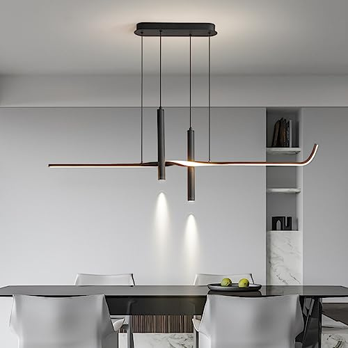 Moderni LED Lampadario Dimmerabile Lampada da Tavolo da pranzo Linea Design Lampada a Sospensione Altezza Regolabile Soggiorno Lampadari per Cucina Sala da pranzo Ufficio Lampadari a Sospensione