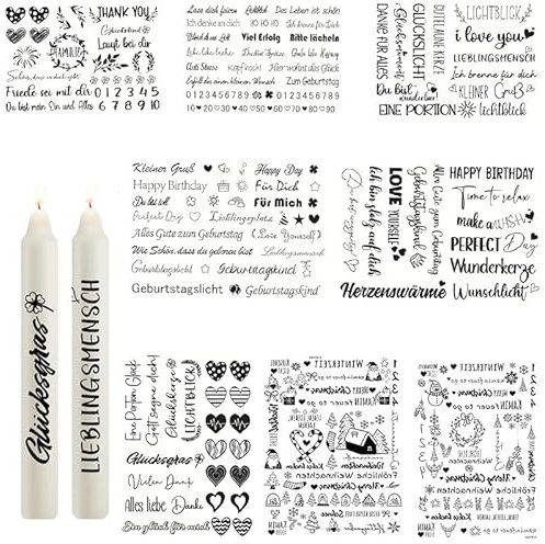 GajUst kerzentattoo wassertransferdruck，Kerzentatoos,kerzenaufkleber,kerzentattoo Weihnachten,Kerzen Aufkleber Weihnachten, DIY Adventskerze Wasserschiebefolie Kerzen Tattoo Folie, Für Keramik/Kerzen