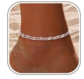 CASSIECA Bracelets de Cheville pour Femme Argent Sterling 927 Bracelets de Cheville Tendance Délicats Empilable Chaîne Chevillere Ajustables Corde Chaîne Pied Bijoux Plage pour Femme Imperméables