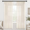 MIULEE Gardinen Vorhänge mit Kräuselband Schlaufenschal Voile Vorhang Modern Leinenoptik Halbtransparent für Wohnzimmer Schlafzimmer Schiebevorhang 2er Set Stores Natural Linen Weiß 122x140 cm