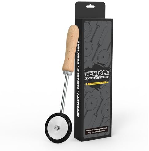 EHDIS Andrückwalze Rollen, Holzgriff Ecknaht Andruckrolle Handroller, Vinylboden-Detailroller, Eckennaht-Pressrad, 65mm