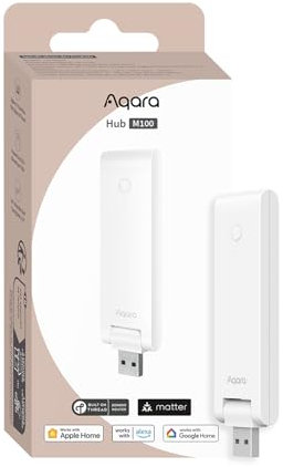 Aqara Hub Inteligente M100 para Domótica, Controlador Matter, Enrutador de Borde Thread, Características de Aqara Zigbee, Wi-Fi, Compatible con Amazon Alexa, Apple Home, Google Home, Home Assistant