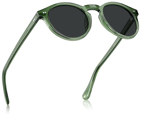 CARFIA Mens Sunglasses Retro Polarised Eyewear UV400 Protection Round Frame in Acetate CA5289