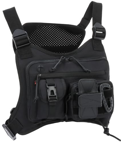 BWBIKE Borsa Pettorale da Esterno - Pacchetto Toracico EDC Leggero per Uomo e Donna, Gilet Tattico Molle per Corsa, Ciclismo ed Escursionismo, Allenamenti e Viaggi