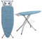 TEENO Klappbares Bügelbrett 120 x 45 cm,Kompatibel Mit Dampfbügeleisen,Sicherheitsschließsystem,7-Stufige Höhenverstellung,100% Baumwoll-Bügelauflage,Geeignet Für Zu Hause/Waschküche(Geometrisch Blau)