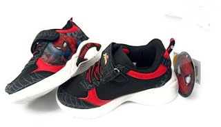 Scarpe da Ginnastica Sneakers per Bambini Spider-Man Luci LED, Suola Luminosa, Luce Rossa,Varie Taglie (Nero Rosso Spidey, Sistema Taglie Calzature EU, Bambino Piccolo (2-5 Anni), Numero, Media, 27)