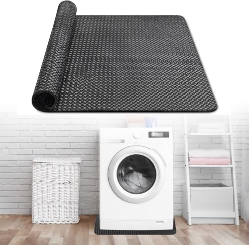 Alfombrilla antideslizante antivibración por ambos lados, 60 x 60 cm, alfombrilla impermeable para lavadora, secadora, frigorífico, protector de suelo para frigorífico y electrodomésticos