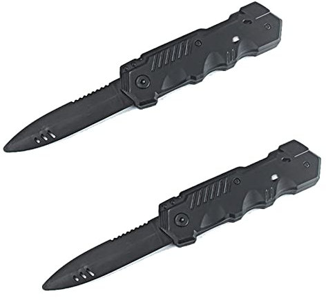 BEHAHAI Plastic Retractable Dagger 2pcs Disappearing Dagger Toy Fake Dagger Prop Trick Prank Gift Fake Plastic Blade Magic Tricks Props Joke Toys for Adults Halloween Fool Day Party