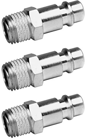 Raccord rapide mâle Euro 1/4 conique téfloné pour air comprimé et raccord de tuyau compresseur, kit de 3 pièces