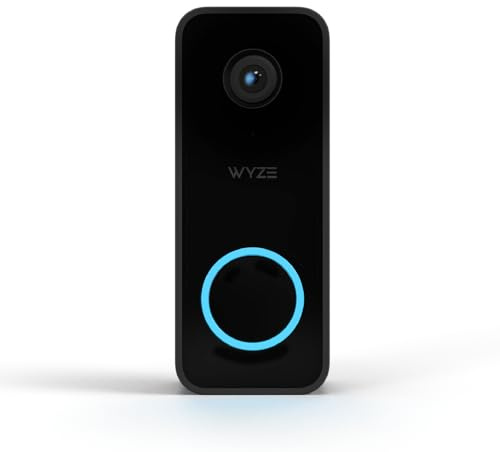 WYZE Wired Doorbell Camera v2(existing doorbell Wiring Required), 2K Security Video Doorbell, Color Night Vision, 2-Way Audio, Package Monitor, Works with Alexa & Google Assistant. Free Expert Setup