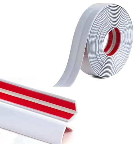 5M PVC Inside Outside Corner Trim Self-Adhesive Vinyl Moulding for Tile and Wall Furniture Edges Decoration,Peel and Stick External Exterior Corner Strip,3cm