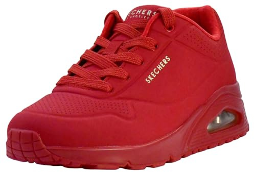 Skechers Women's Uno-Stand on Air Sneaker, Red, 4 UK