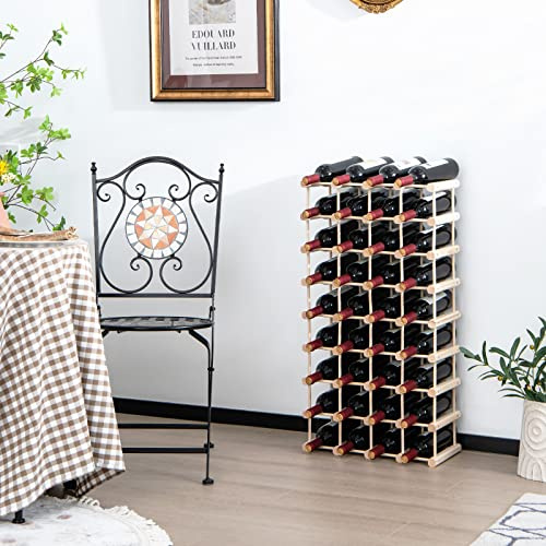 RELAX4LIFE Cantinetta Portabottiglie per Vino, Design Impilabile ed Espandibile, 40 Bottiglie, 2 Modi di Presentazione, Legno Massello di Pino, 85 x 44 x 24 cm