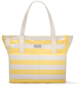 LARKSON Strandtasche Damen & Herren Gelb - Linn - Große Beach Bag für Strand, Schwimmbad, Pool - Tote Bag Badetasche XXL mit Reißverschluss - Leicht