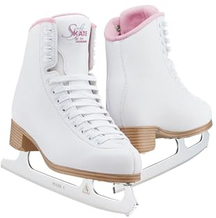 Jackson Ultima Classic SoftSkate 380 Womens Ice Skates for Women & Girls Ice Skates – Comfortable Figure Skates for Ice Skating & Recreational Figure Skating, Size 10 Medium Width – White/Pink