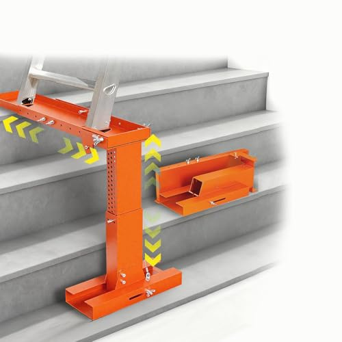 ERFEI Foldable Ladder Leveler Pro+ - Adjustable 11-18 H & 17-31.5 L Platform for Stairs, 500LB Capacity, Fits <30 Foot Spacing-Orange
