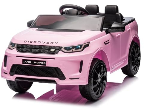 LALAHO Range Rover Mcchina Elettrica Per Bambini 2 Posti, Auto Elettrica per Bambini 3-5 Anni, Sport 12V con Doppi Motori, 3-5km/h, Sospensioni, MP3, Telecomando, Rosa