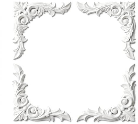 CDIWULDN 4 Pcs Ceiling Molding Kit, French Style Decorative Panels with Floral Pattern, Peel and Stick Accent Wall Trim for Ceiling, Fireplace, Staircase, Cabinet - Easy DIY Installation (11.8 in A)