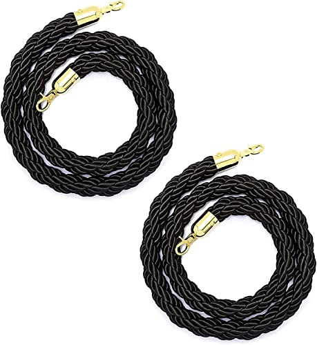 2-pack tvinnat hamparep – 5 m/16,4 fot hängande rep för pelare sängar eller kölinjer – mångsidigt D-krok kolumnrep för utomhus- och inomhusbruk