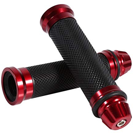 Manopole moto, Manopole Manubrio Moto Universale 7/8 22mm Gomma Antiscivolo Manopole Scooter/Manopole Motocross/Motociclo Manopole Motocicletta Manubri Alluminio(7)
