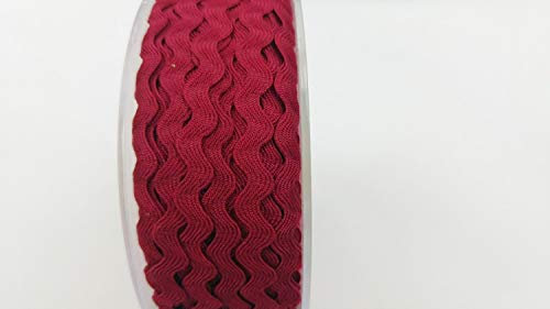 Ruban croquet serpentine zig zag ILC MERCERIE PARADIS - Rouge, 3 m x 8 mm, 100% polyester, Décoration générale